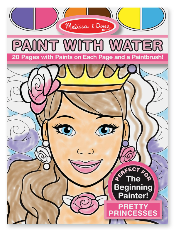 Melissa & Doug รุ่น 9434  ชุดสมุดระบายสีน้ำด้วยพู่กัน ลายเจ้าหญิง เรียนรู้เรื่องสี ฝึกการบังคับมือ สร้างจินตนาการ  Paint With Water – Princess